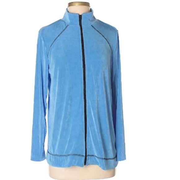 QVC Citiknits Blue Zip Up jacket - Picture 1 of 9